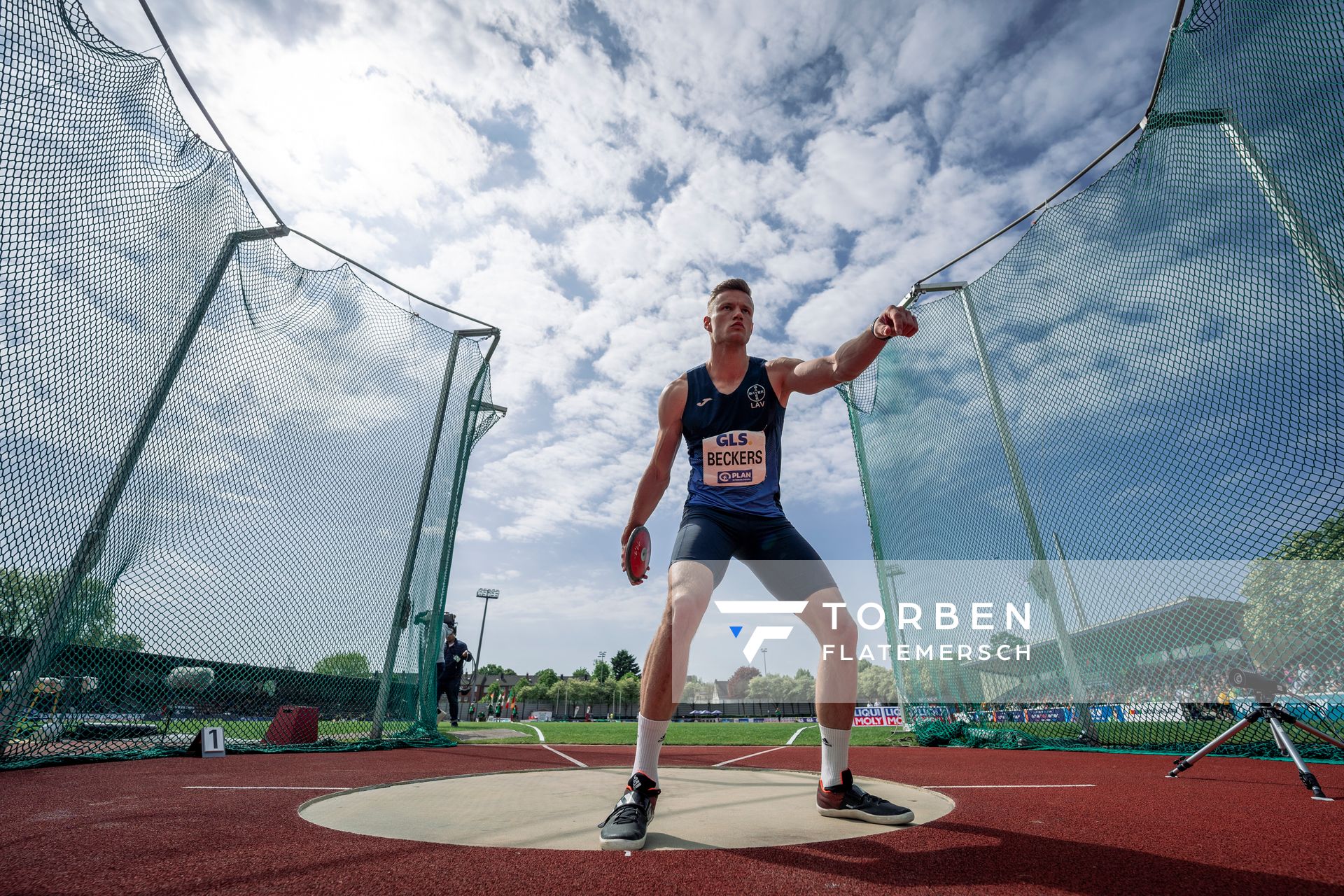 Nico Beckers (LAV Bayer Uerdingen/Dormagen) beim Diskuswerfen am 08.05.2022 beim Stadtwerke Ratingen Mehrkampf-Meeting 2022 in Ratingen